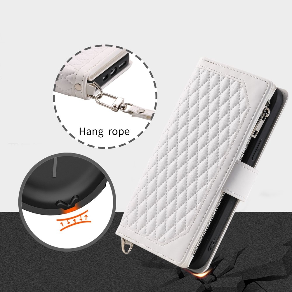 Étui portefeuille matelassée pour iPhone 8, blanc