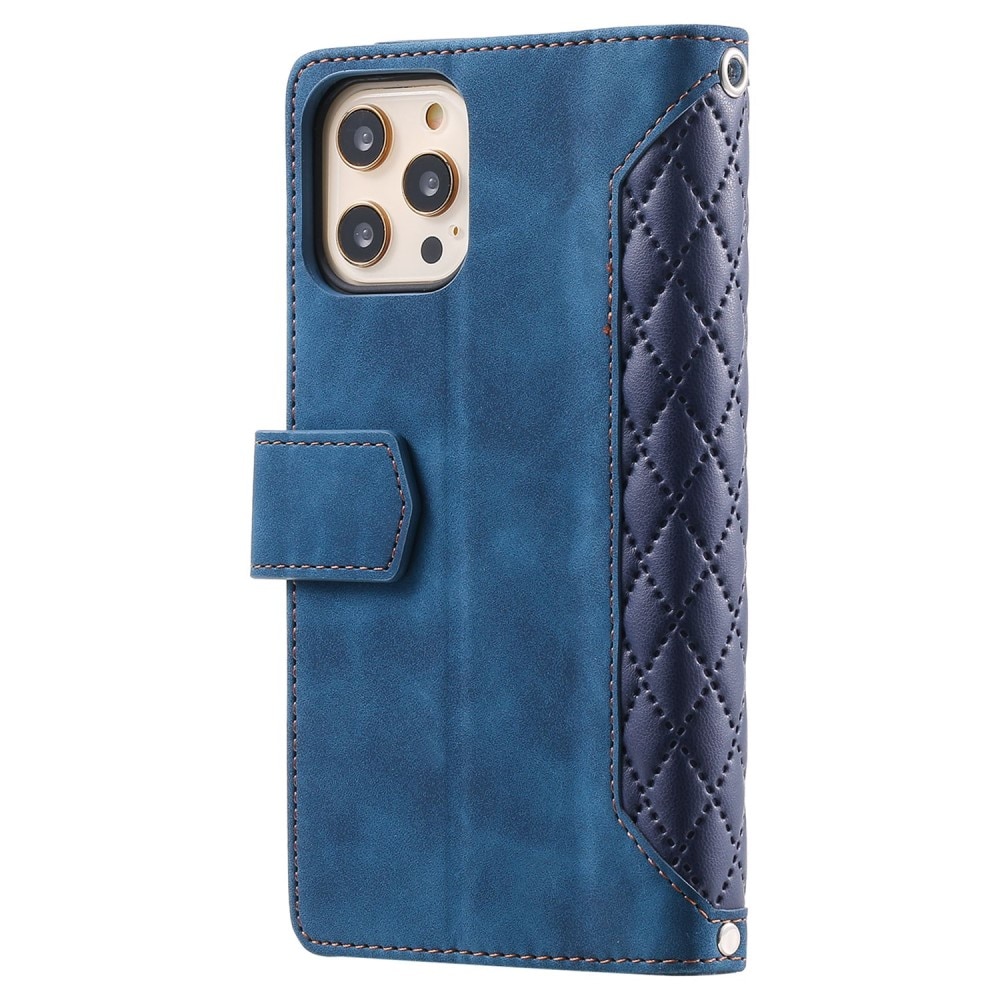 Étui portefeuille matelassée pour iPhone 11 Pro, bleu