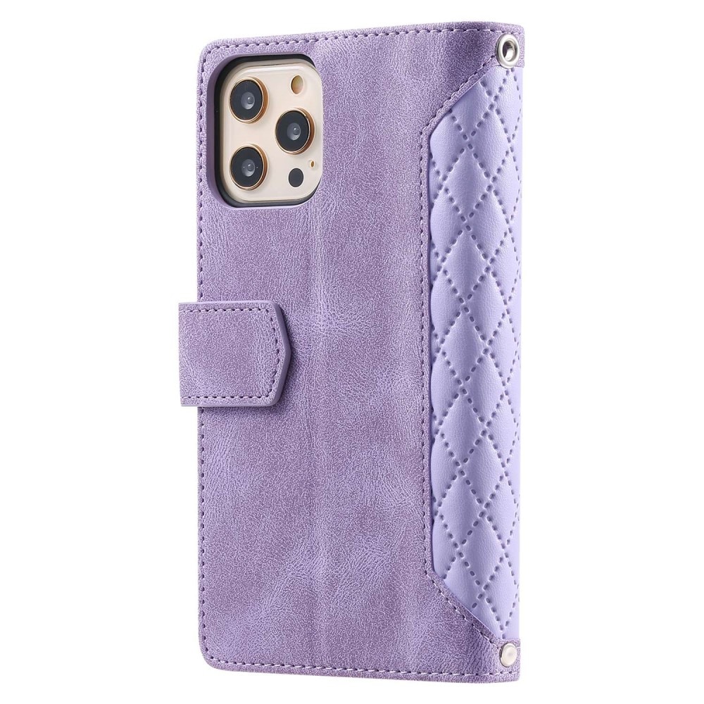 Étui portefeuille matelassée pour iPhone 11 Pro, violet