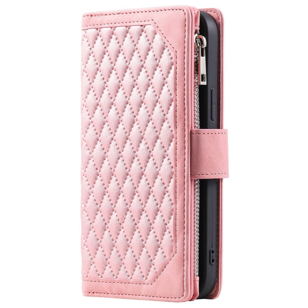 Étui portefeuille matelassée pour iPhone 11 Pro, rose