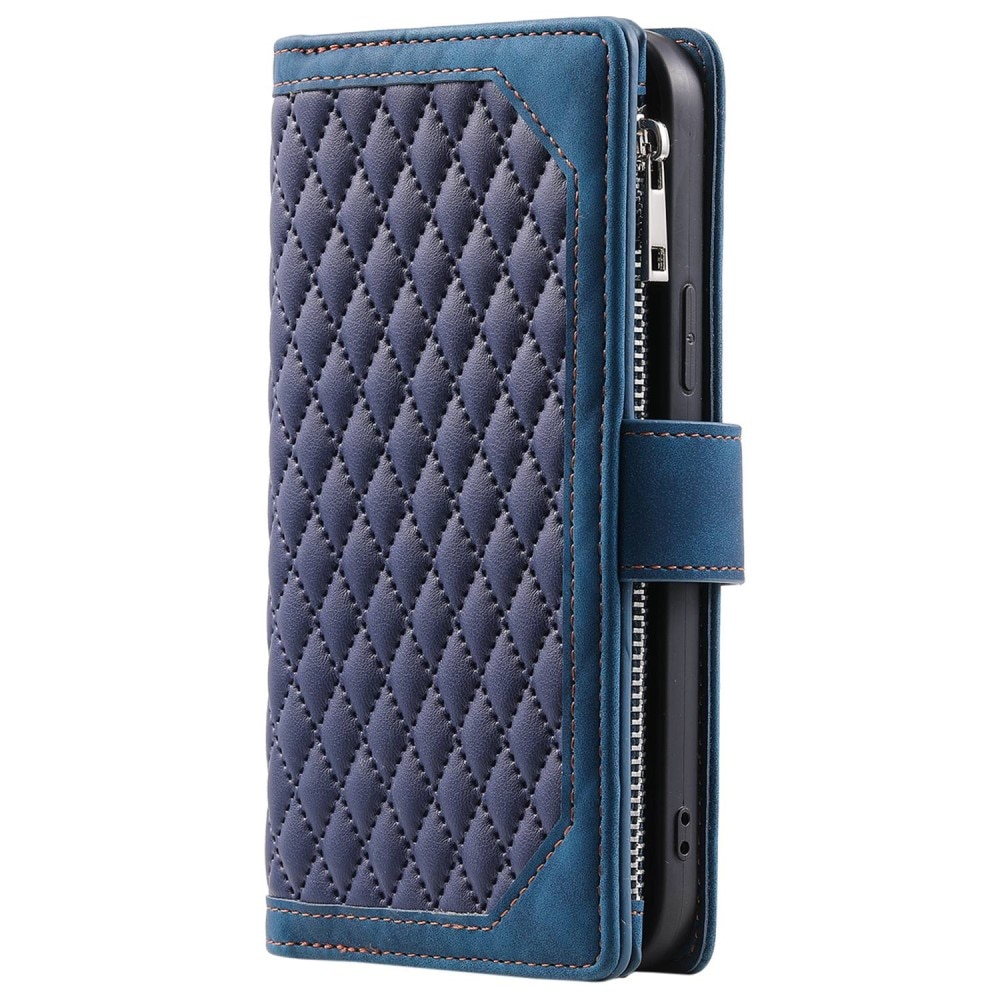 Étui portefeuille matelassée pour iPhone 12/12 Pro, bleu