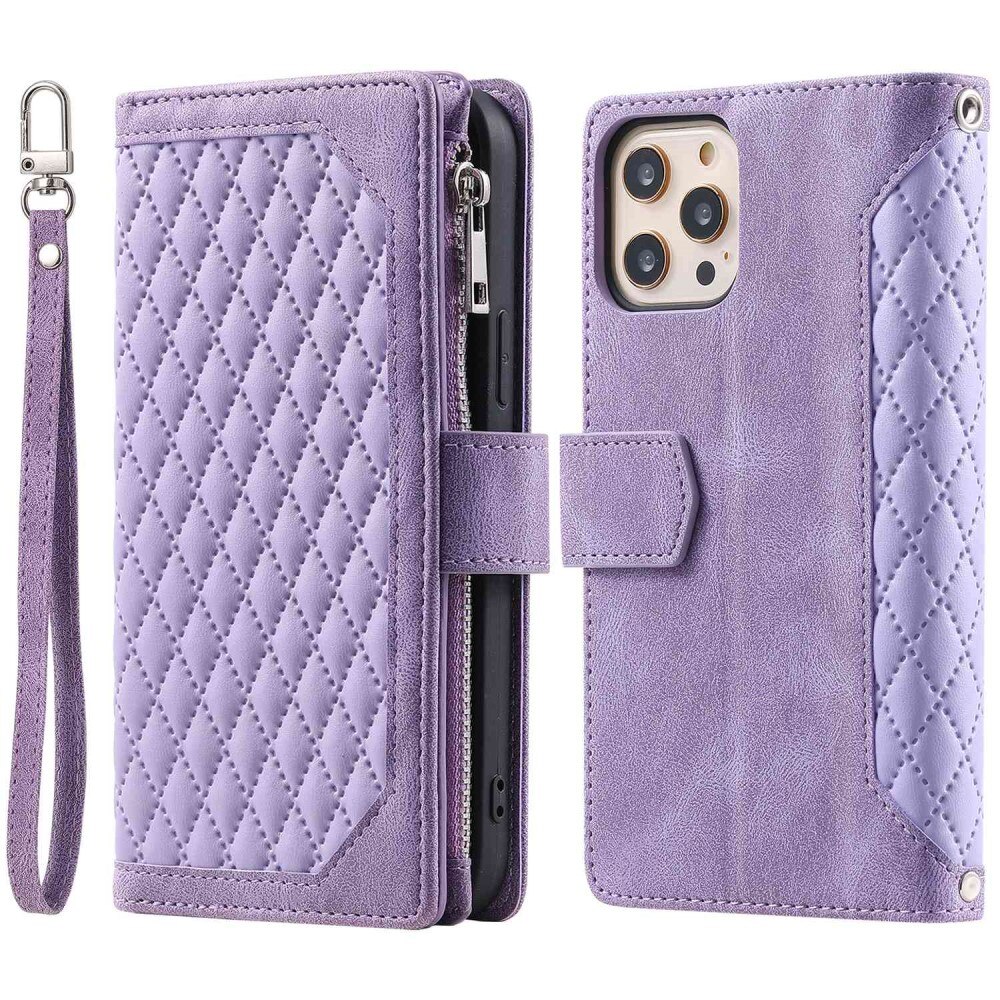 Étui portefeuille matelassée pour Apple iPhone 12/iPhone 12 Pro, Violet