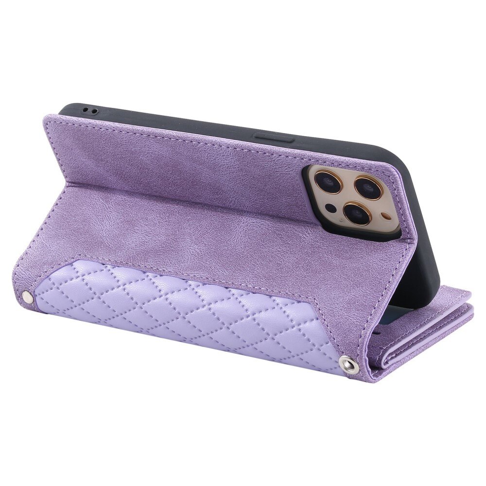 Étui portefeuille matelassée pour Apple iPhone 12/iPhone 12 Pro, Violet