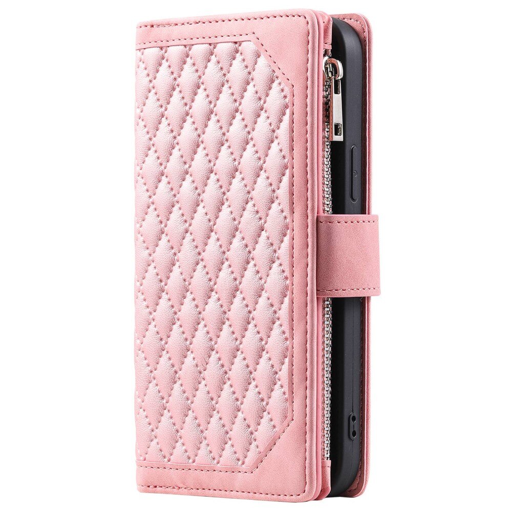 Étui portefeuille matelassée pour iPhone 12/iPhone 12 Pro, Rose