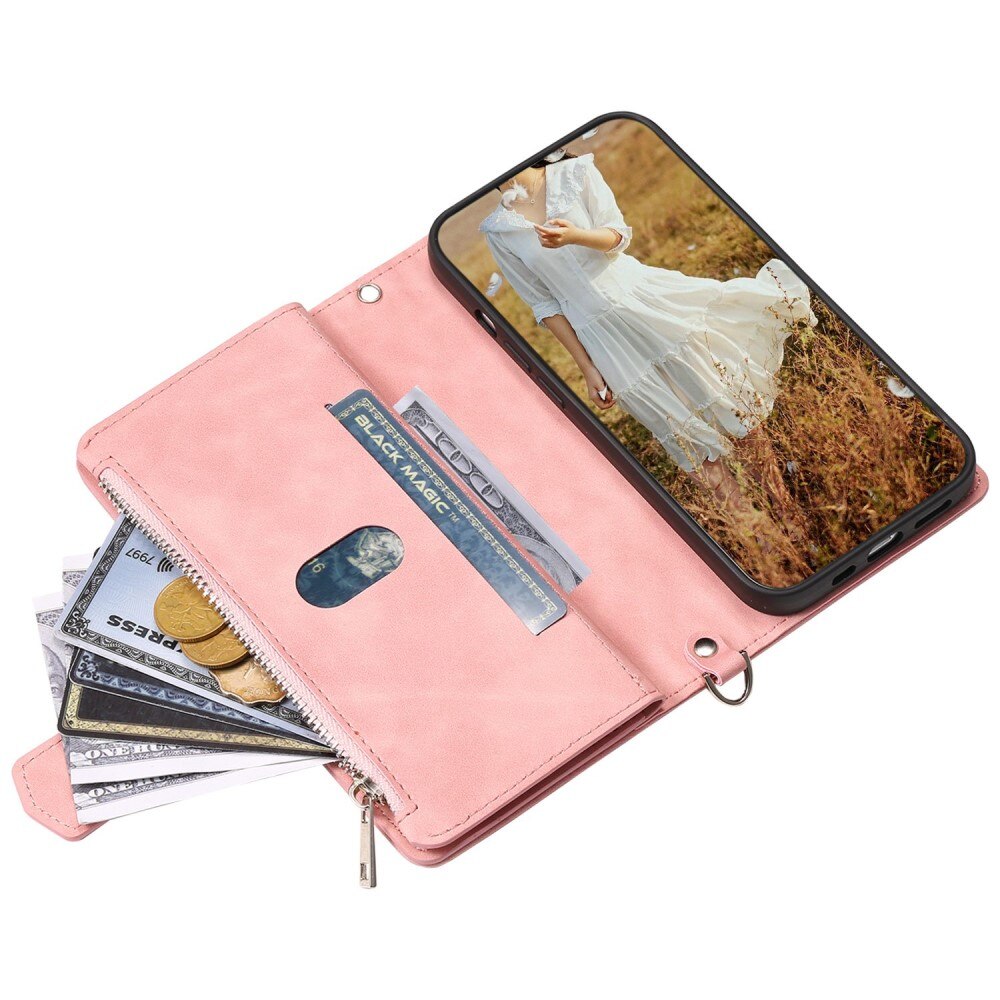 Étui portefeuille matelassée pour iPhone 12/iPhone 12 Pro, Rose