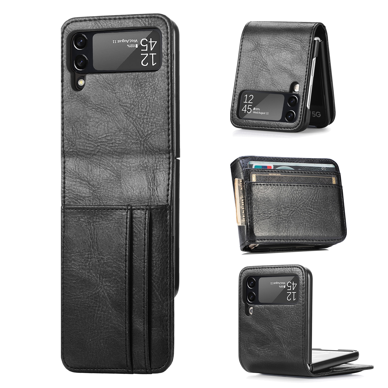 Coque portefeuille Samsung Galaxy Z Flip 4 Noir