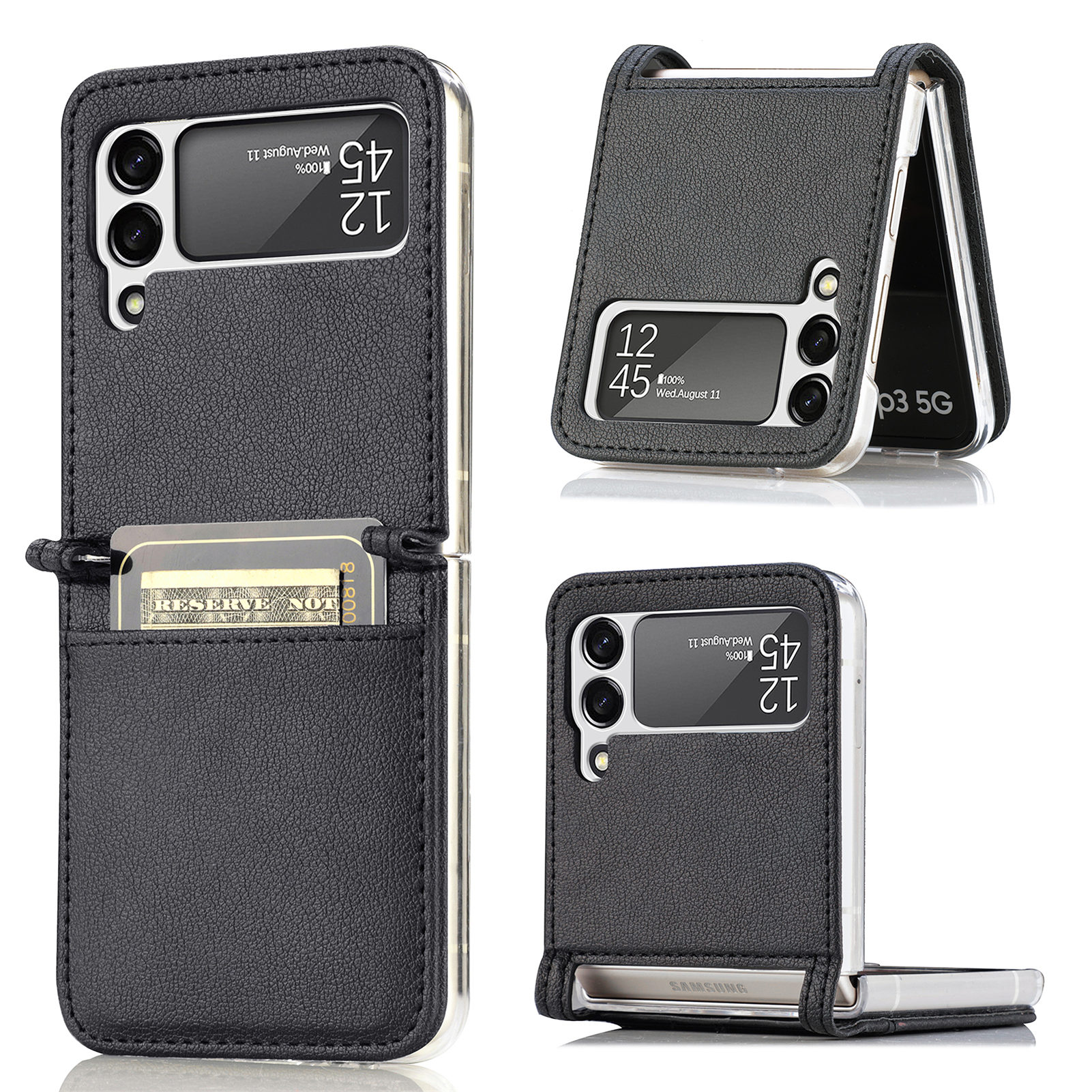 Étui portefeuille Slim Card Wallet Samsung Galaxy Z Flip 4 Noir