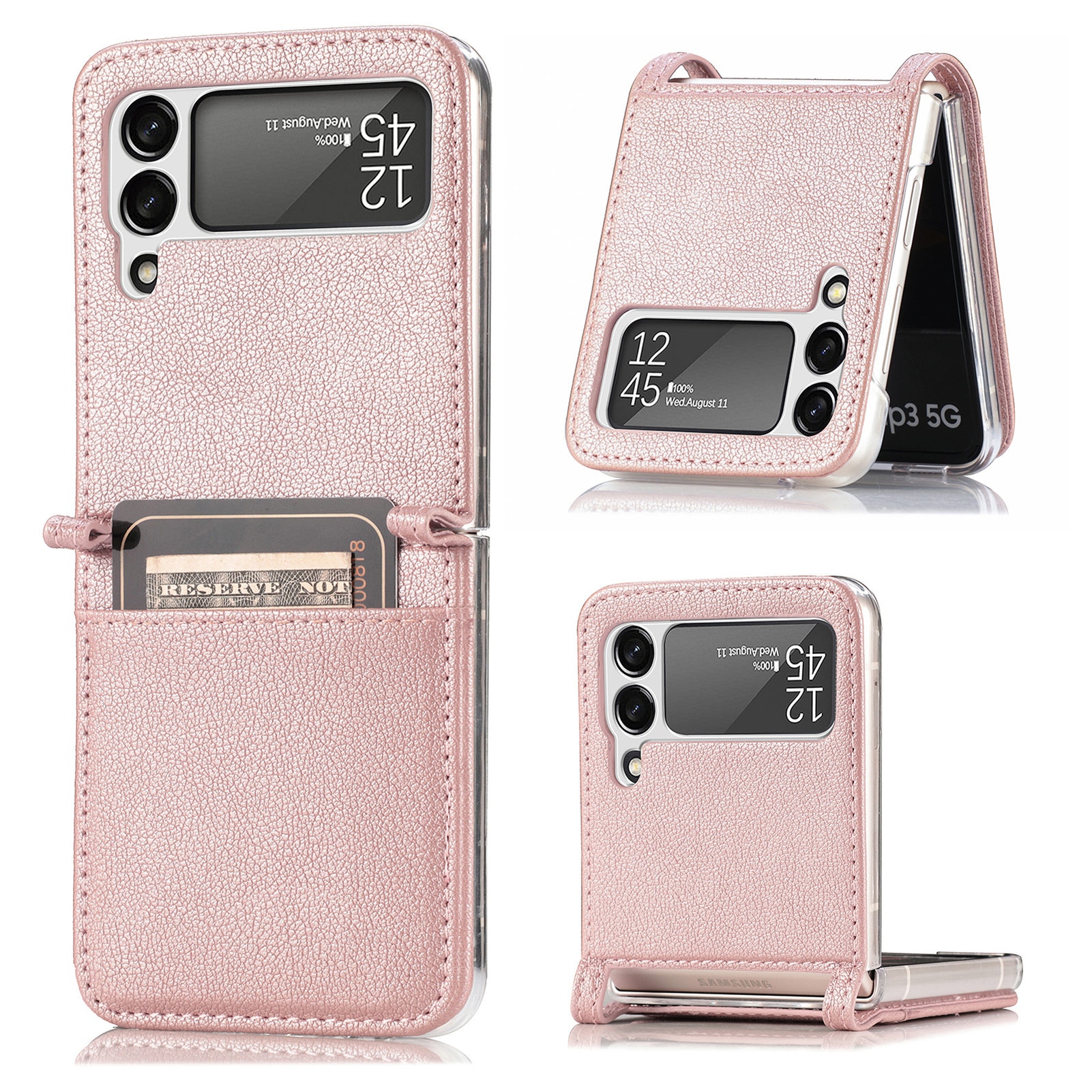 Étui portefeuille Slim Card Wallet Samsung Galaxy Z Flip 4 Rose