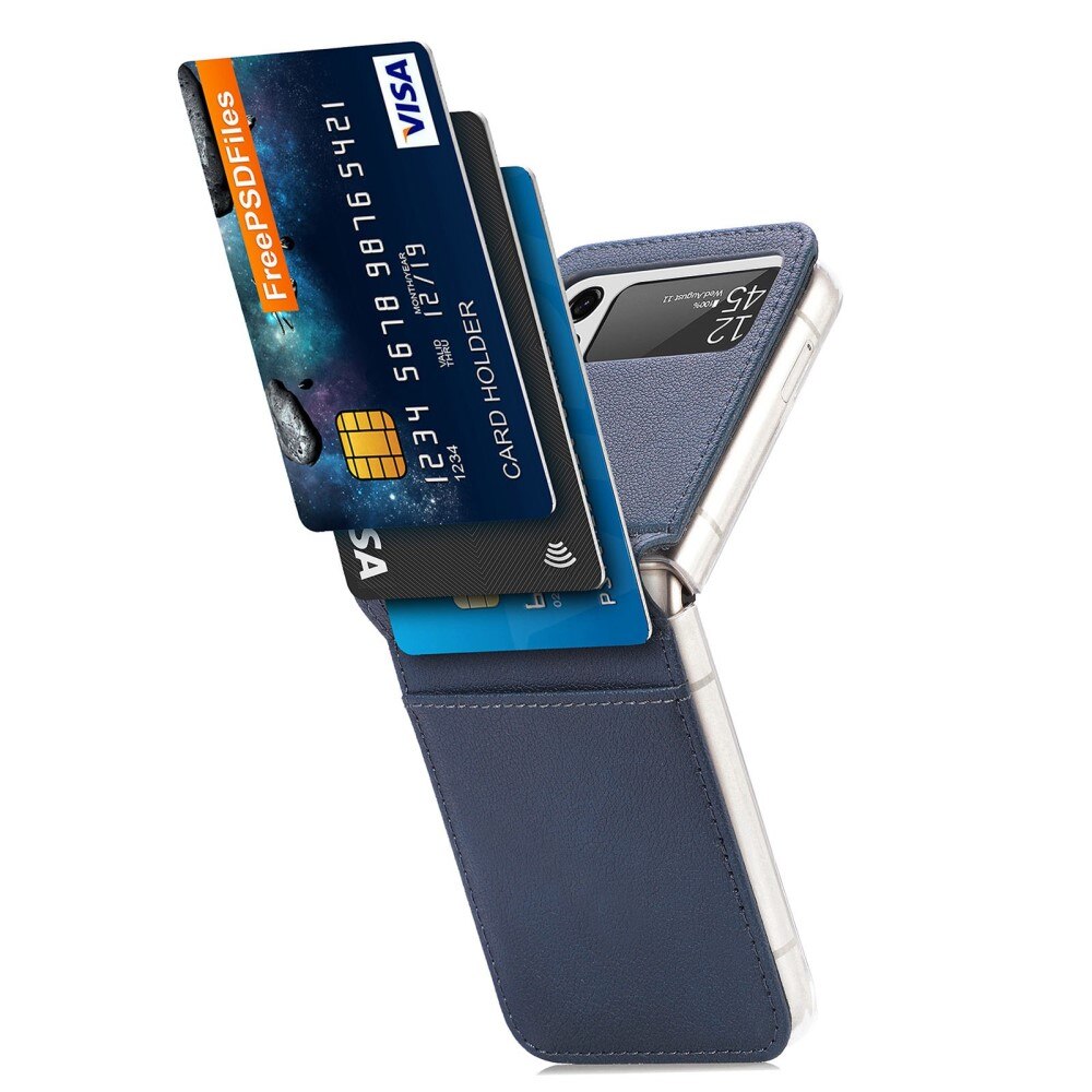 Étui portefeuille Slim Card Wallet Samsung Galaxy Z Flip 4 Bleu