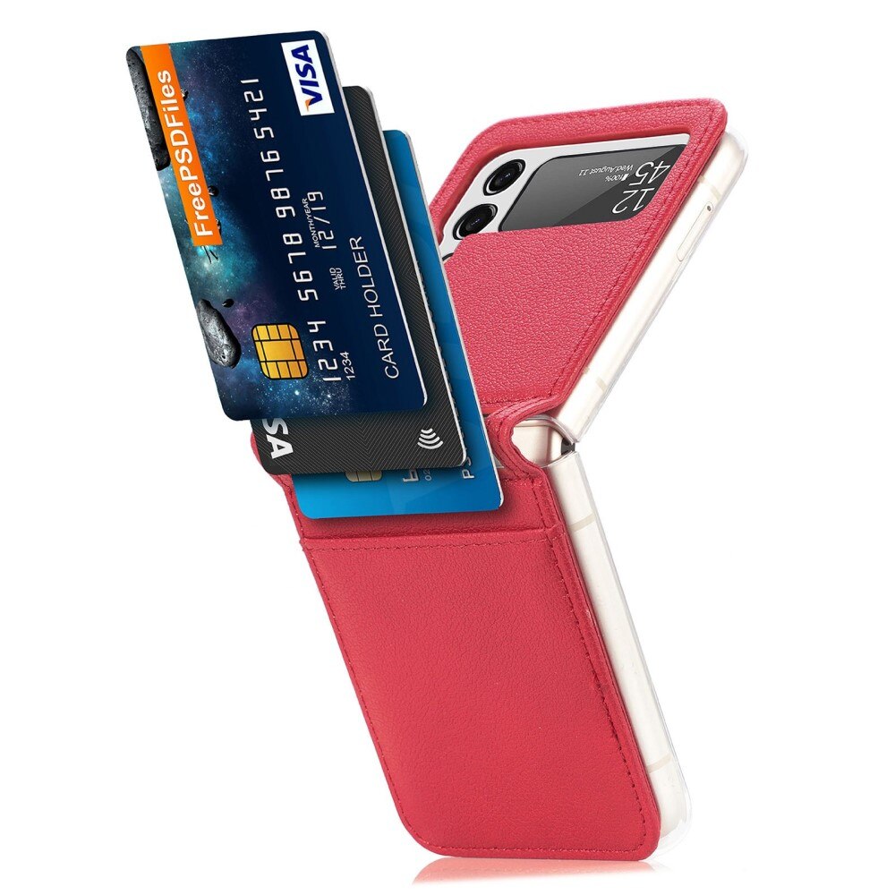 Étui portefeuille Slim Card Wallet Samsung Galaxy Z Flip 4 Rouge