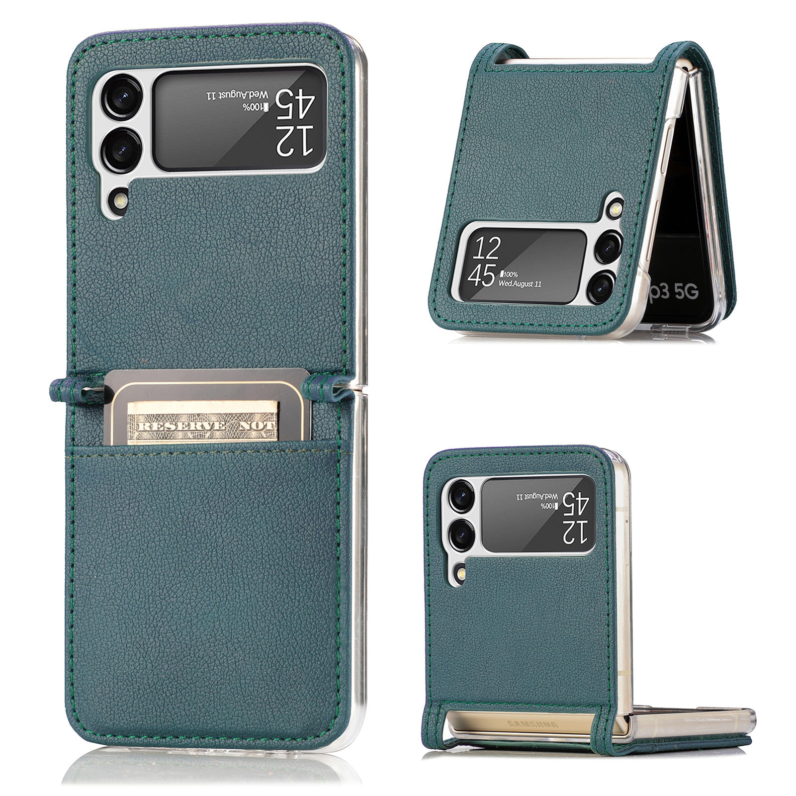 Étui portefeuille Slim Card Wallet Samsung Galaxy Z Flip 4 Vert