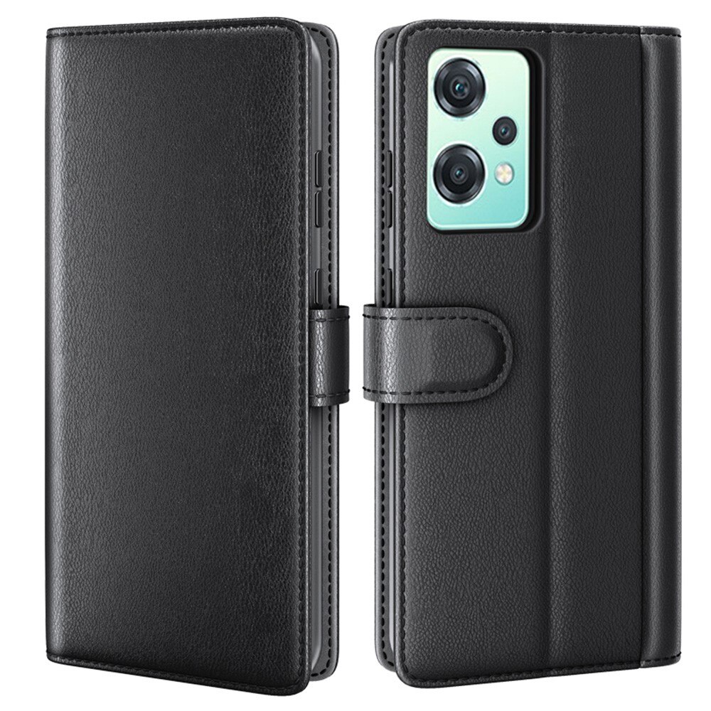 Étui en cuir veritable  OnePlus Nord CE 2 Lite 5G, Noir