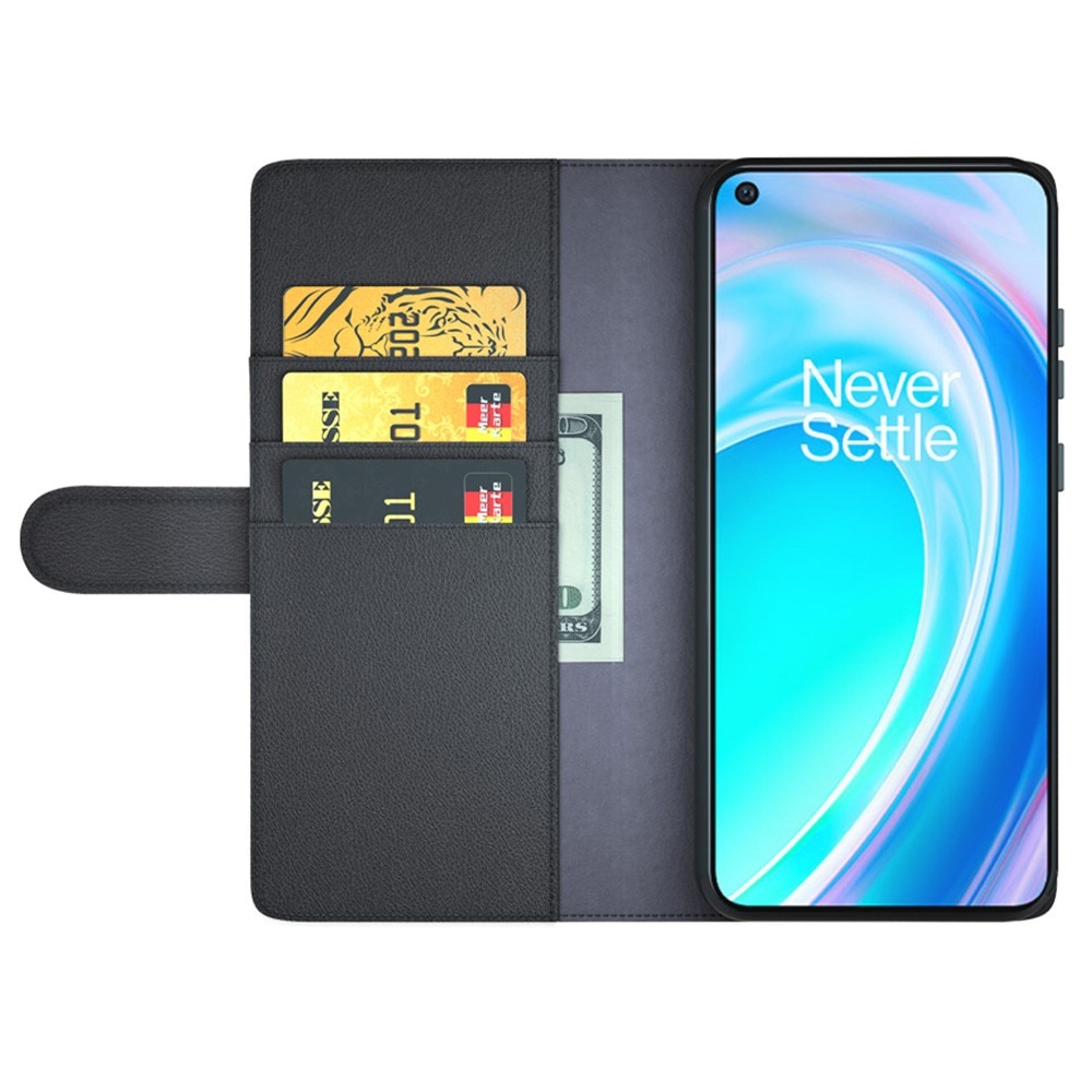 Étui en cuir veritable  OnePlus Nord CE 2 Lite 5G, Noir