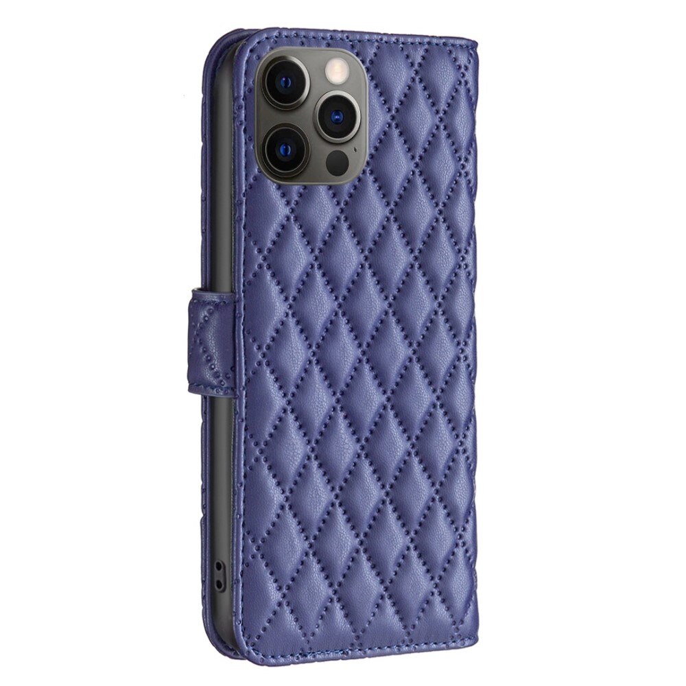 Coque portefeuille matelassé iPhone 12/12 Pro Bleu