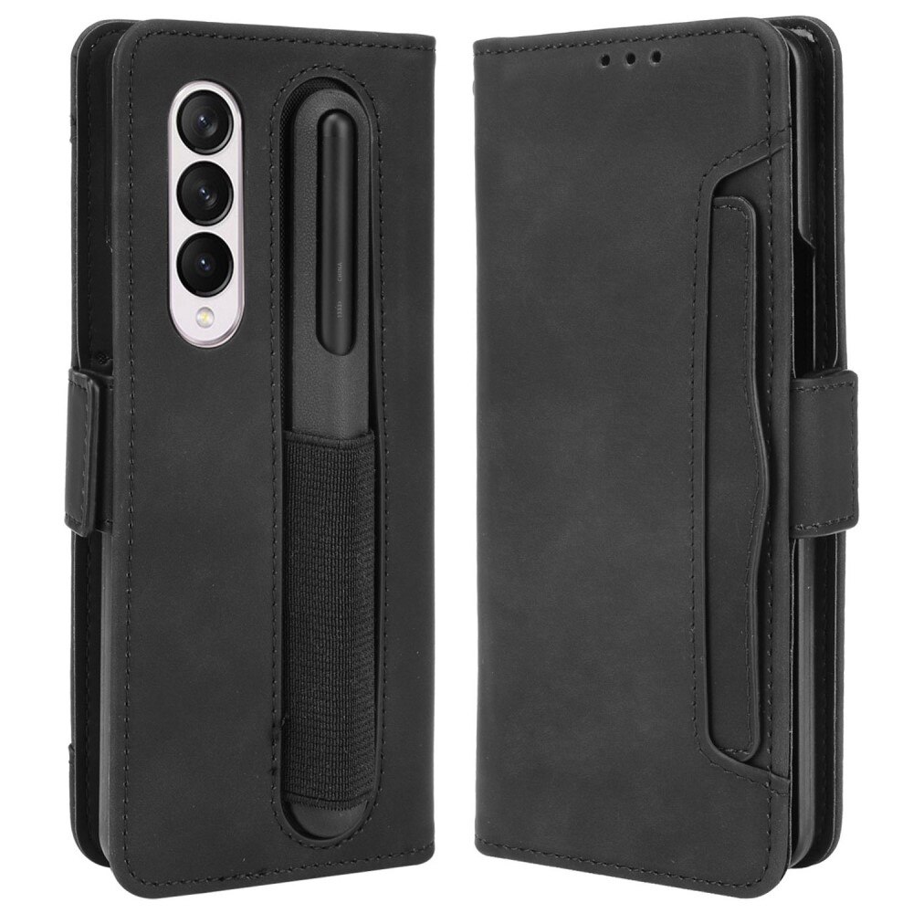 Multi-Cartes Etui Portefeuille avec rangement S-pen Samsung Galaxy Z Fold 4 Noir