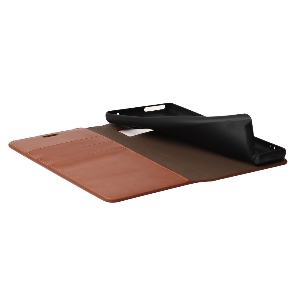 Coque portefeuille en cuir Veritable Google Pixel 7 Pro, Marron