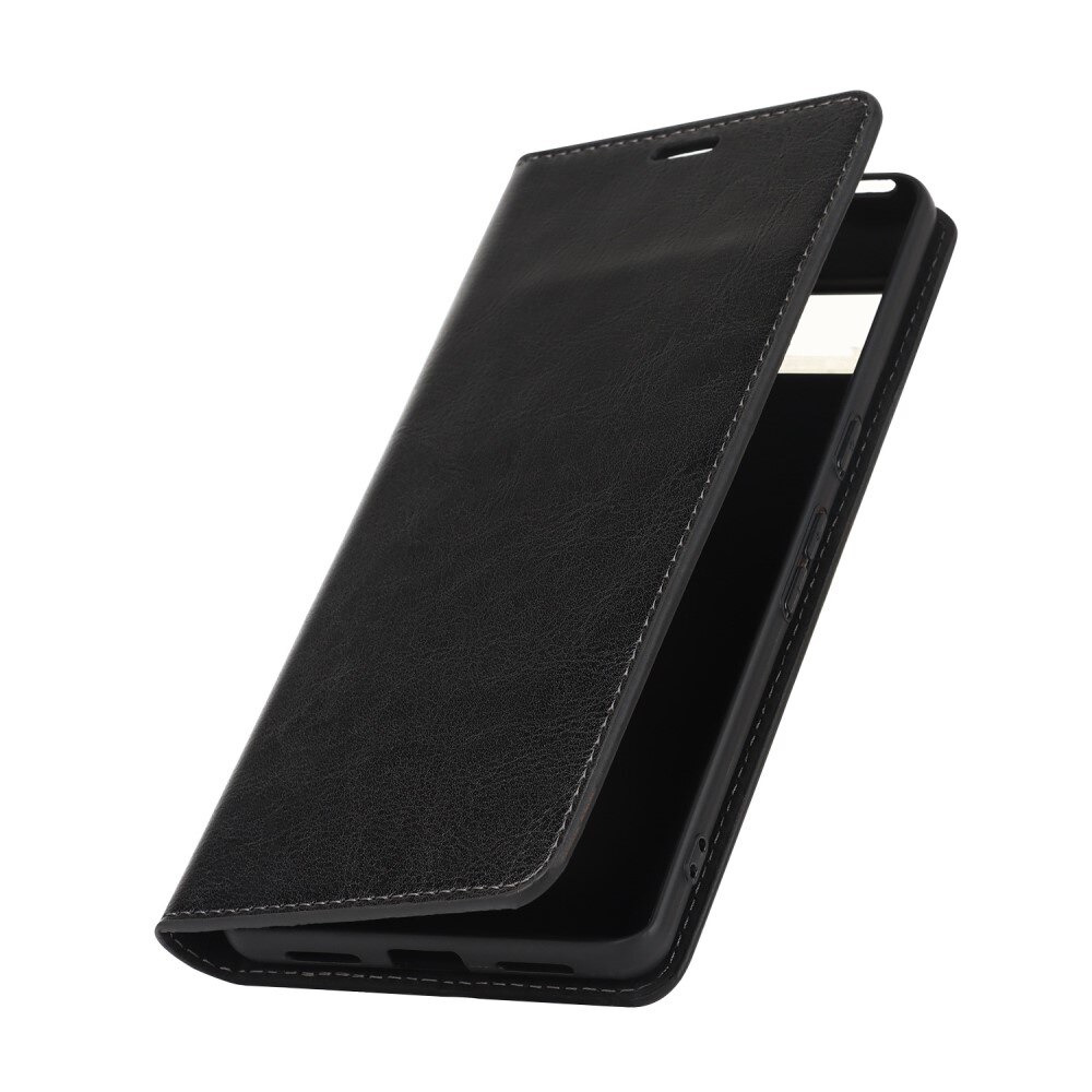 Coque portefeuille en cuir Veritable Google Pixel 7 Pro, Noir