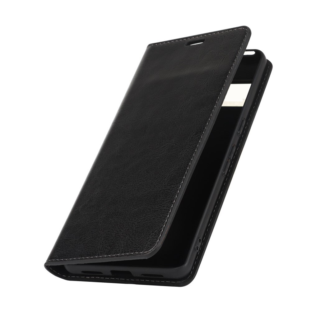 Coque portefeuille en cuir Veritable Google Pixel 7 Pro, noir