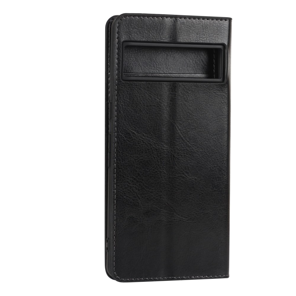 Coque portefeuille en cuir Veritable Google Pixel 7 Pro, Noir
