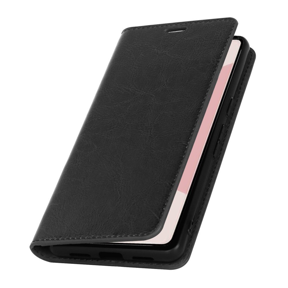 Coque portefeuille en cuir Veritable Google Pixel 7, Noir