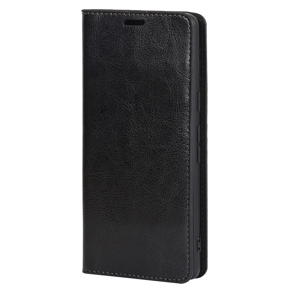 Coque portefeuille en cuir Veritable Google Pixel 7, noir