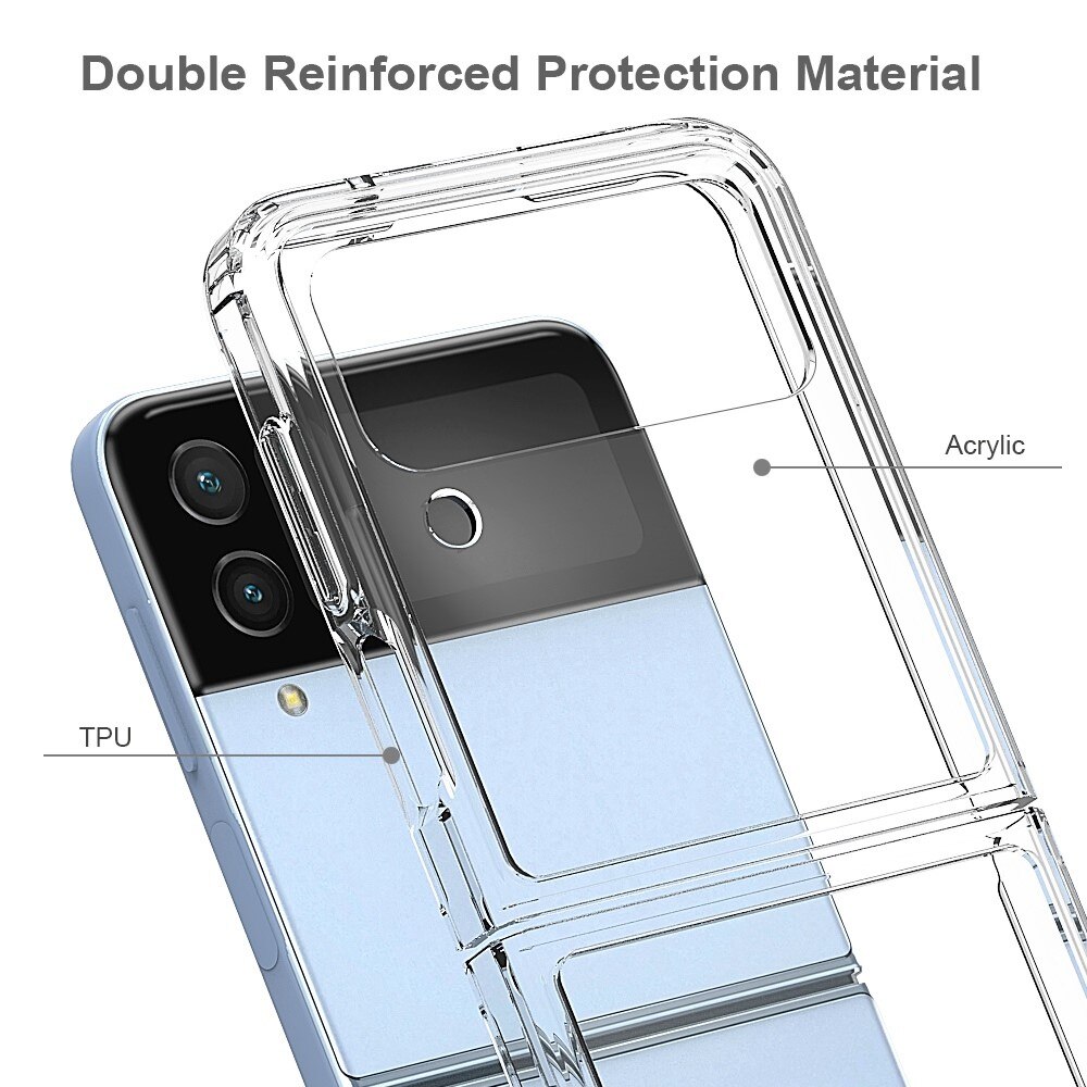 Coque hybride pour Samsung Galaxy Z Flip 4, Transparent