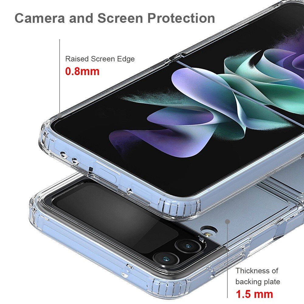 Coque hybride pour Samsung Galaxy Z Flip 4, Transparent