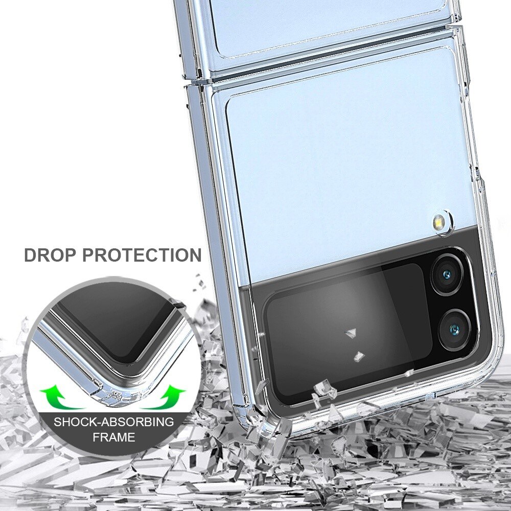 Coque hybride pour Samsung Galaxy Z Flip 4, Transparent