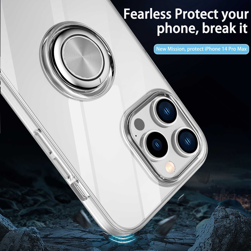 Coque TPU Finger Ring Kickstand iPhone 14 Pro Transparent