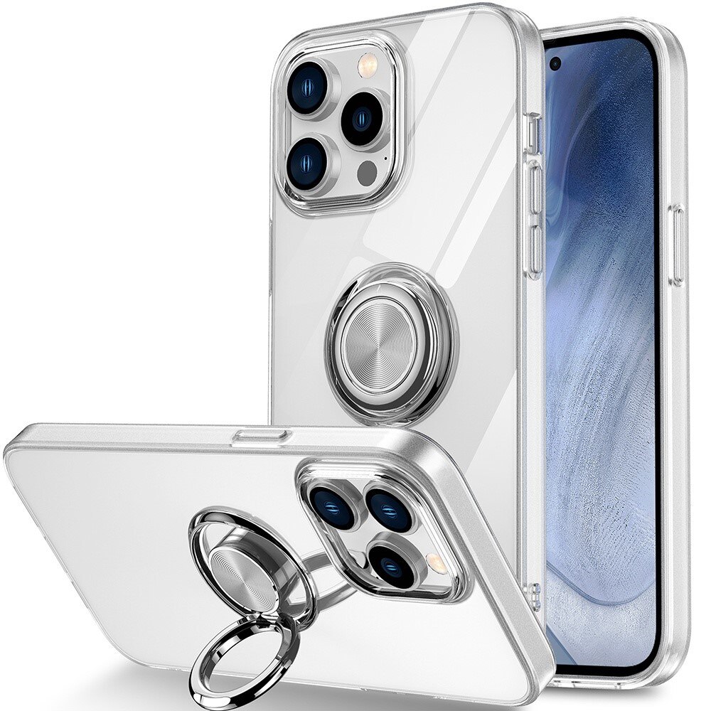 Coque TPU Finger Ring Kickstand iPhone 14 Pro Transparent