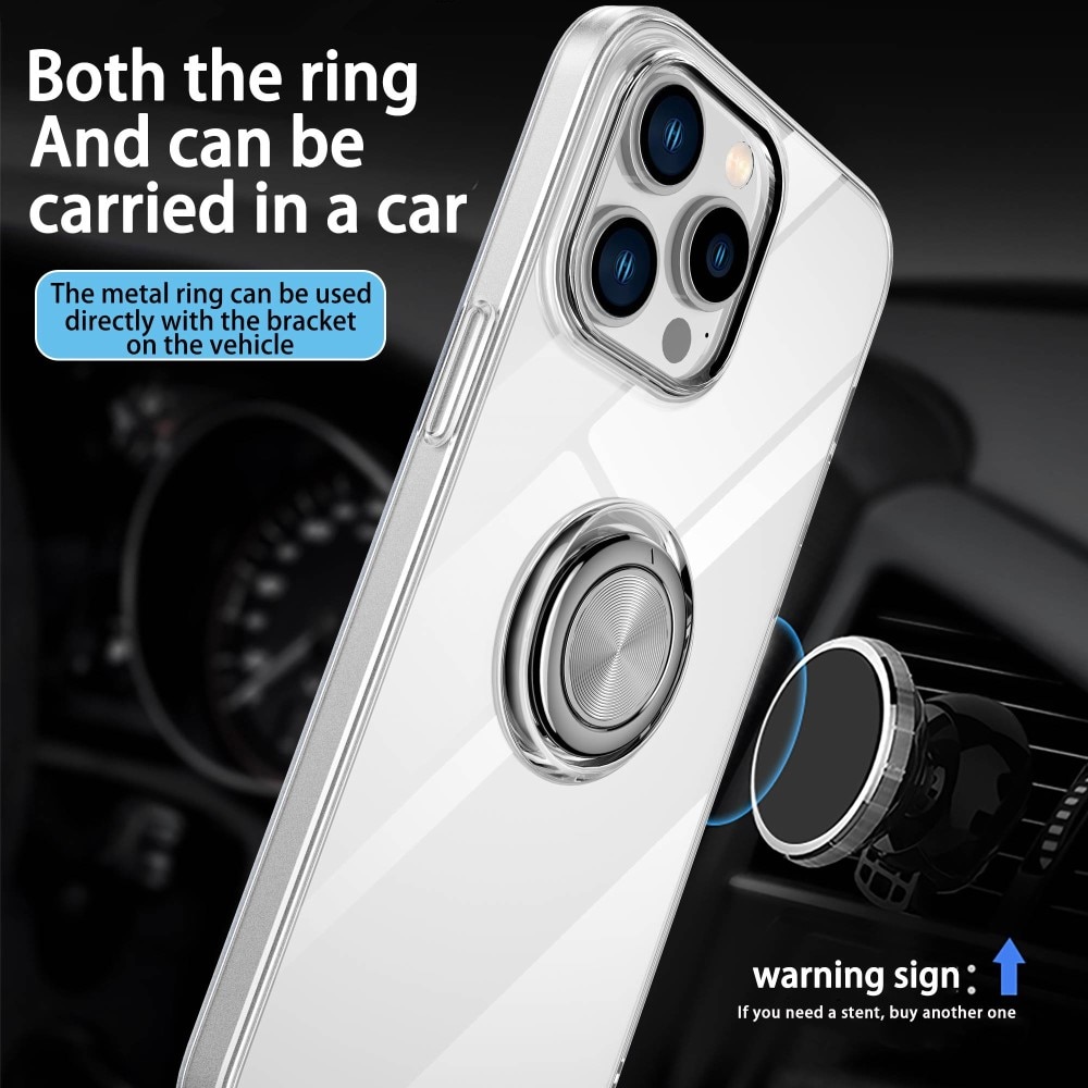 Coque TPU Finger Ring Kickstand iPhone 14 Plus Transparent