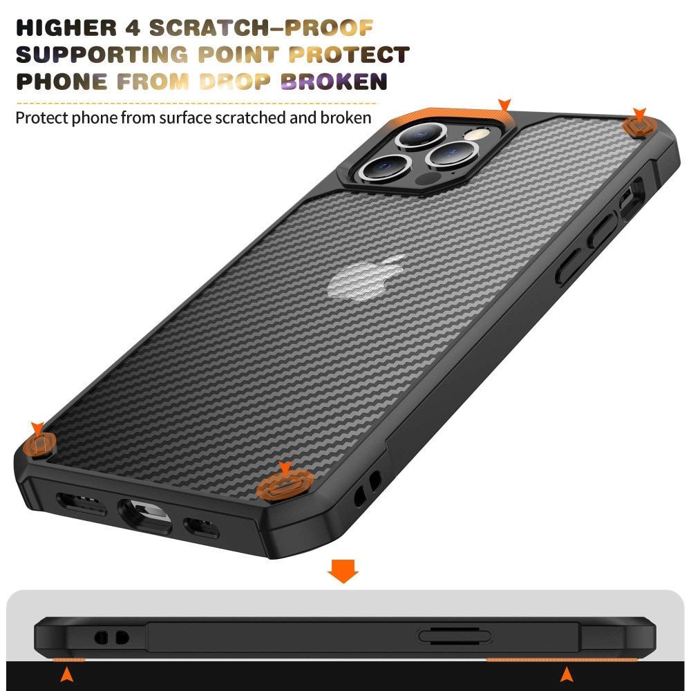 Coque Hybride iPhone 14 Pro, Fibre de carbone