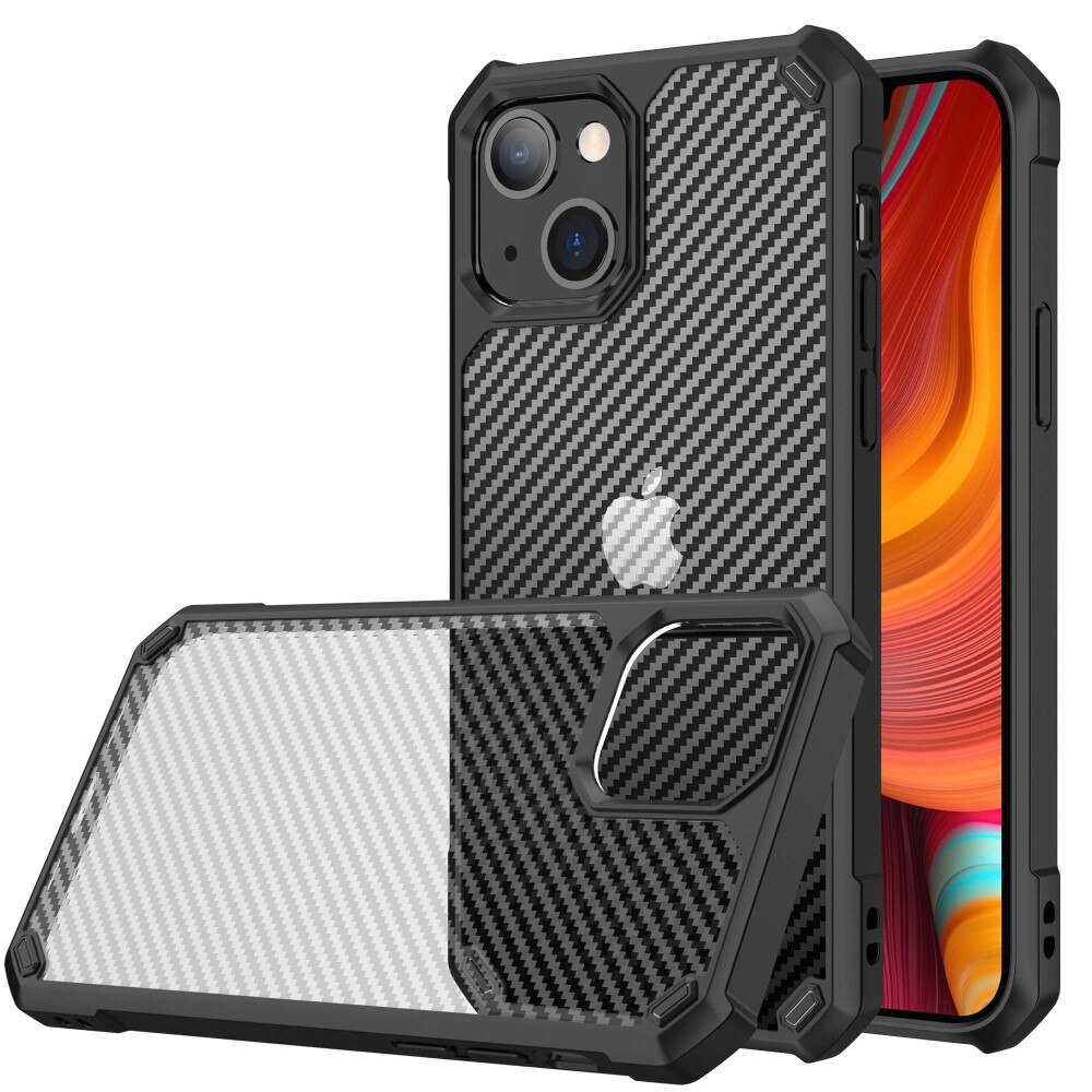 Coque Hybride iPhone 14, Fibre de carbone