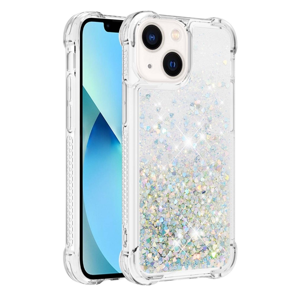 Coque Glitter Powder TPU iPhone 14 Argent
