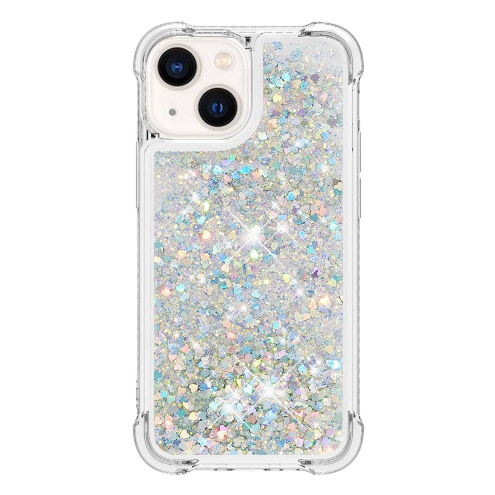 Coque Glitter Powder TPU iPhone 14 Argent