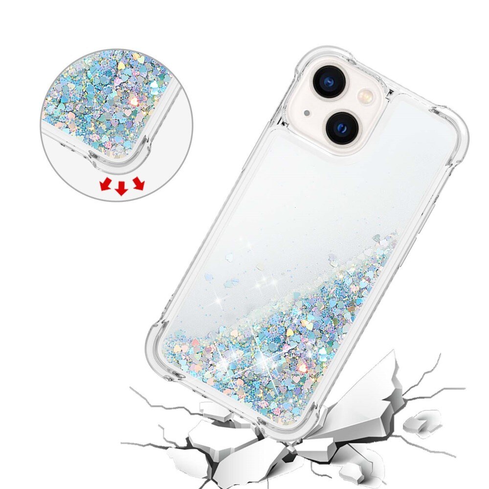 Coque Glitter Powder TPU iPhone 14 Argent