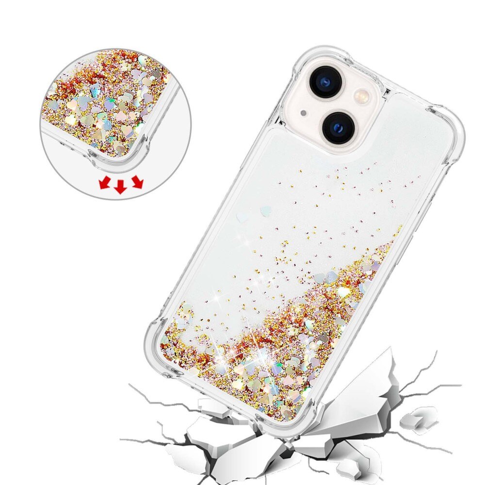 Coque Glitter Powder TPU iPhone 14 Or