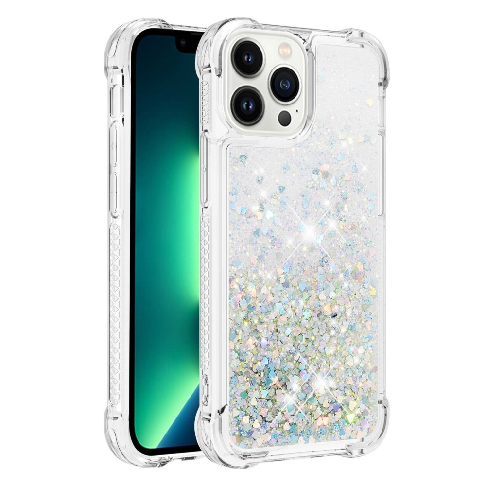 Coque Glitter Powder TPU iPhone 14 Pro Argent