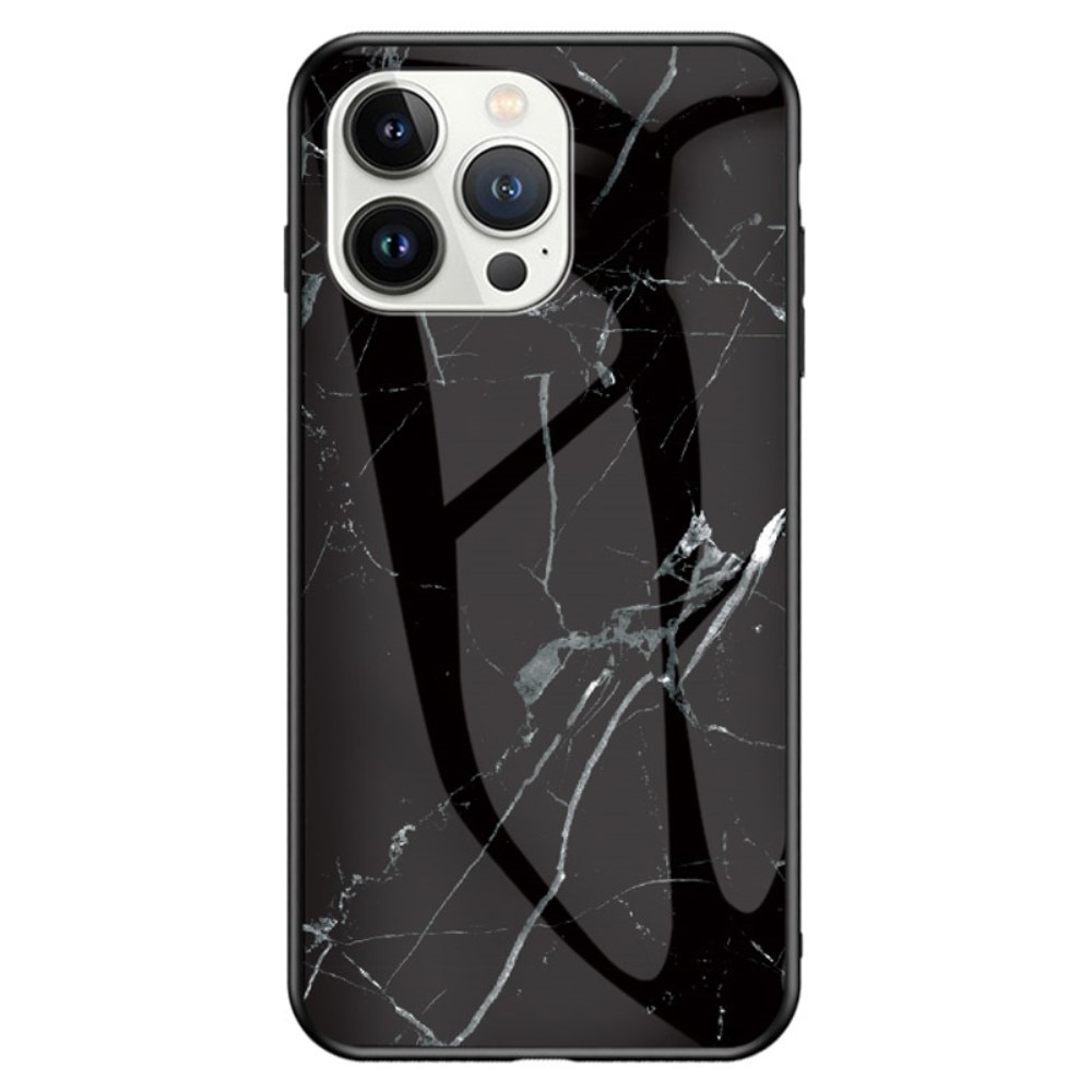 Coque en verre trempé iPhone 14 Pro Marbre noir