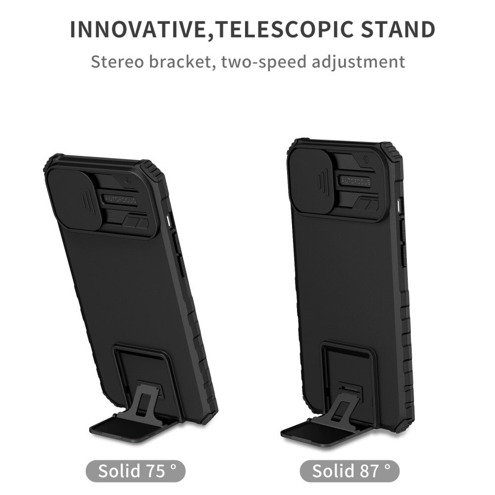 Coque Kickstand avec Protège Caméra iPhone 14 Plus Noir