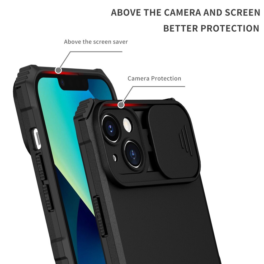 Coque Kickstand avec Protège Caméra iPhone 14 Plus Noir