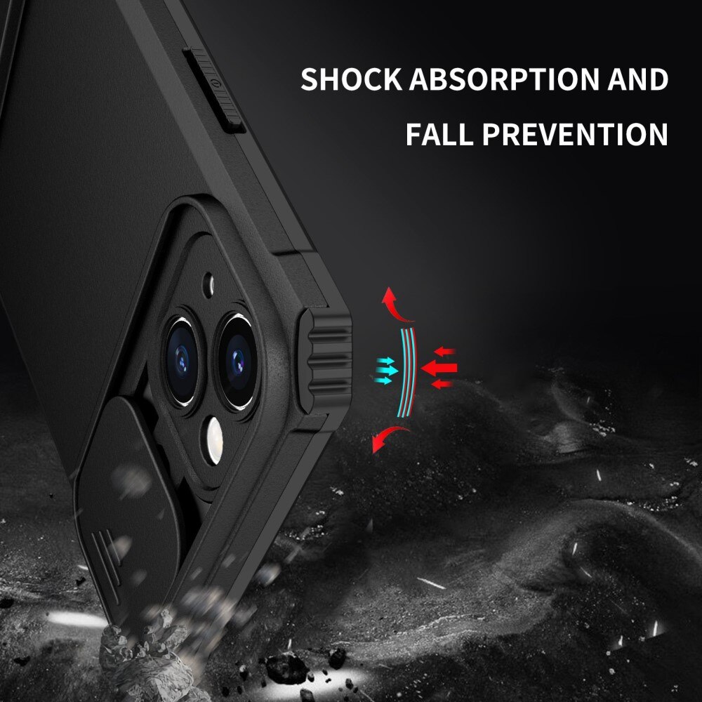 Coque Kickstand avec Protège Caméra iPhone 14 Plus Noir