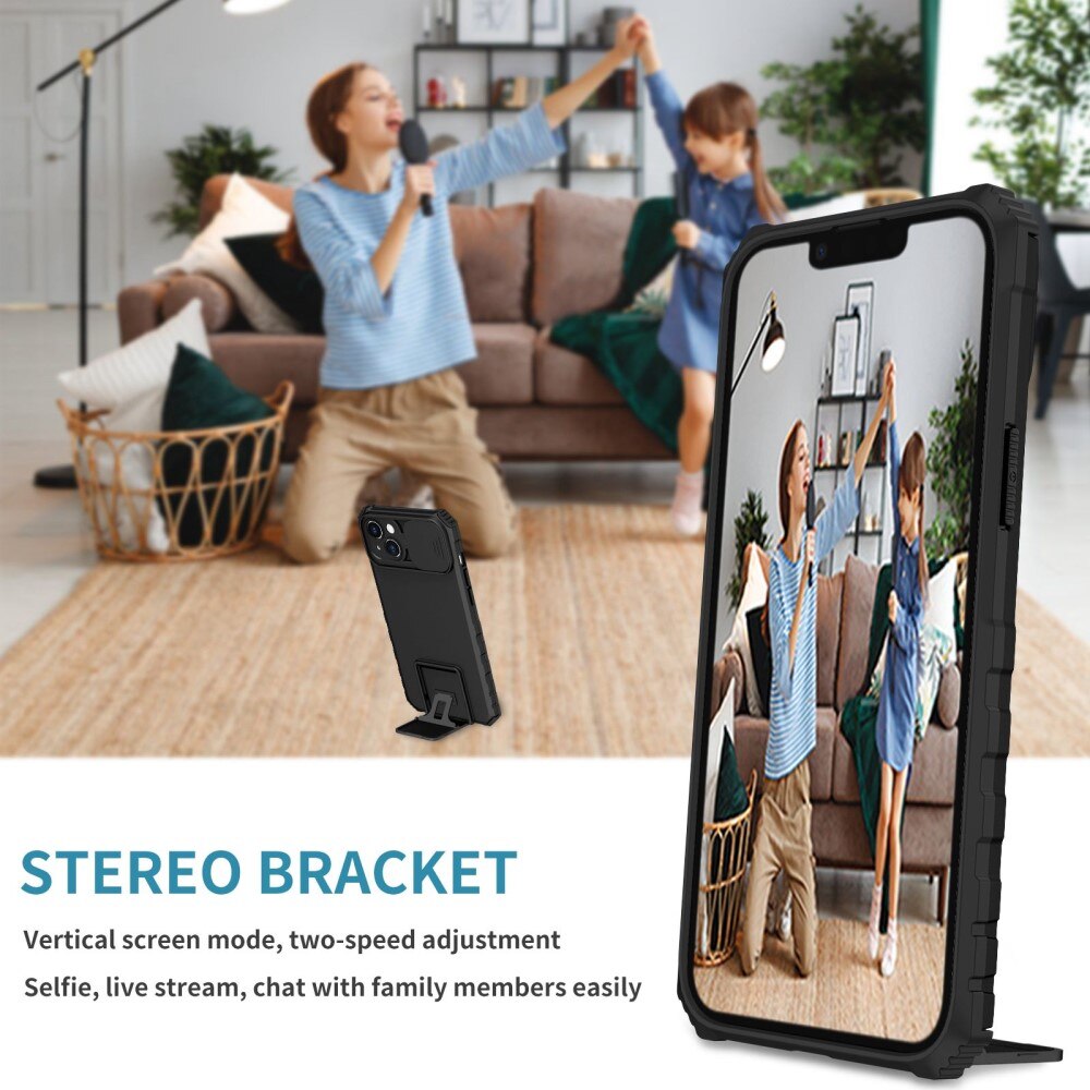 Coque Kickstand avec Protège Caméra Apple iPhone 14 Plus, Noir