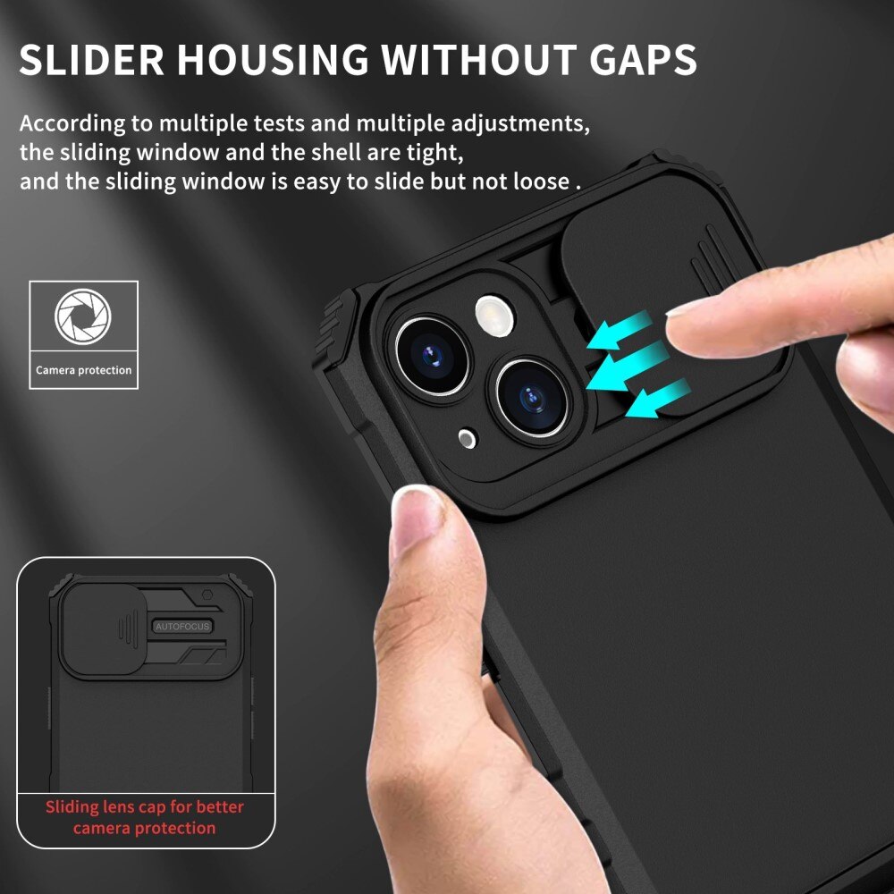Coque Kickstand avec Protège Caméra Apple iPhone 14 Plus, Noir
