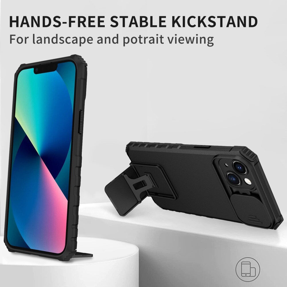 Coque Kickstand avec Protège Caméra Apple iPhone 14 Plus, Noir