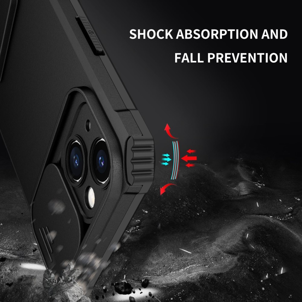 Coque Kickstand avec Protège Caméra Apple iPhone 14, Noir