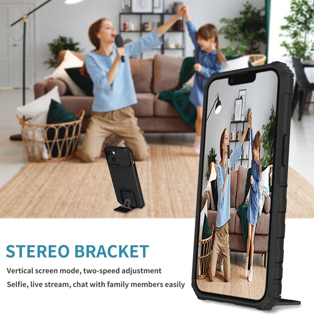 Coque Kickstand avec Protège Caméra Apple iPhone 14, Noir