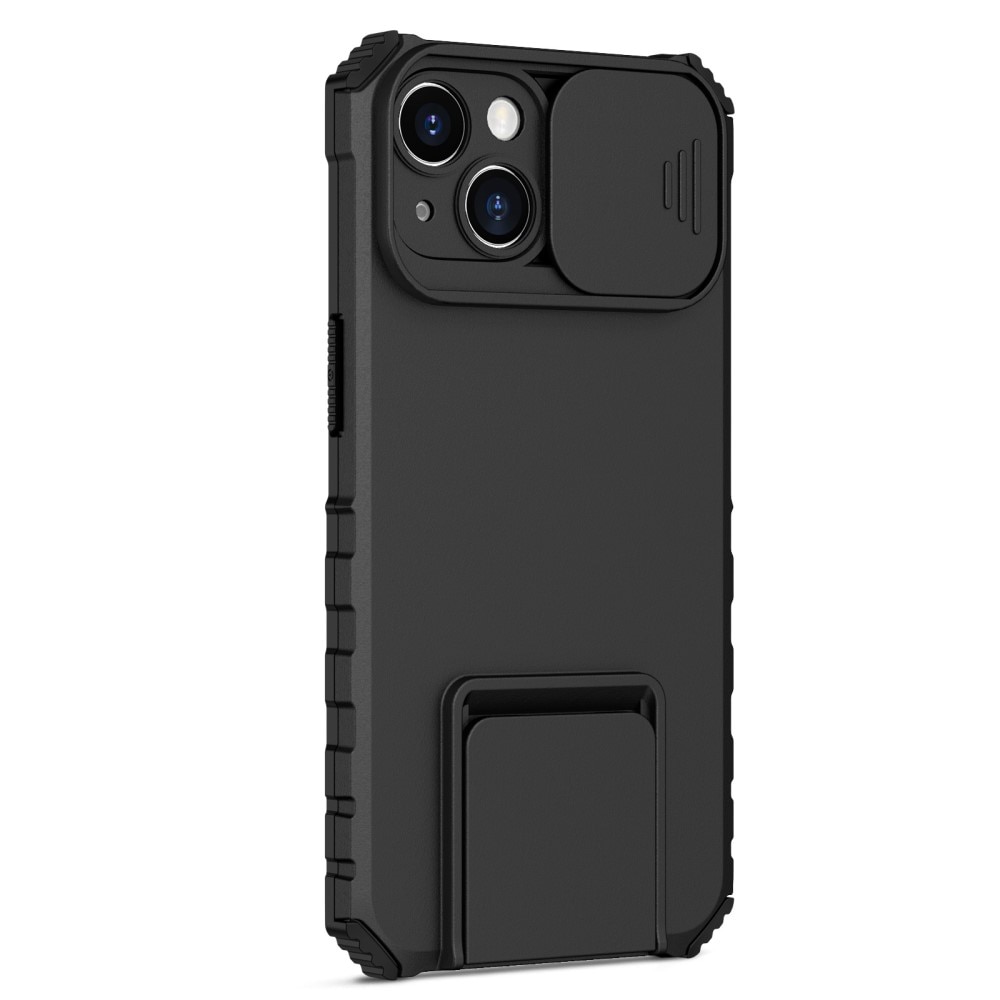 Coque Kickstand avec Protège Caméra iPhone 14 Noir