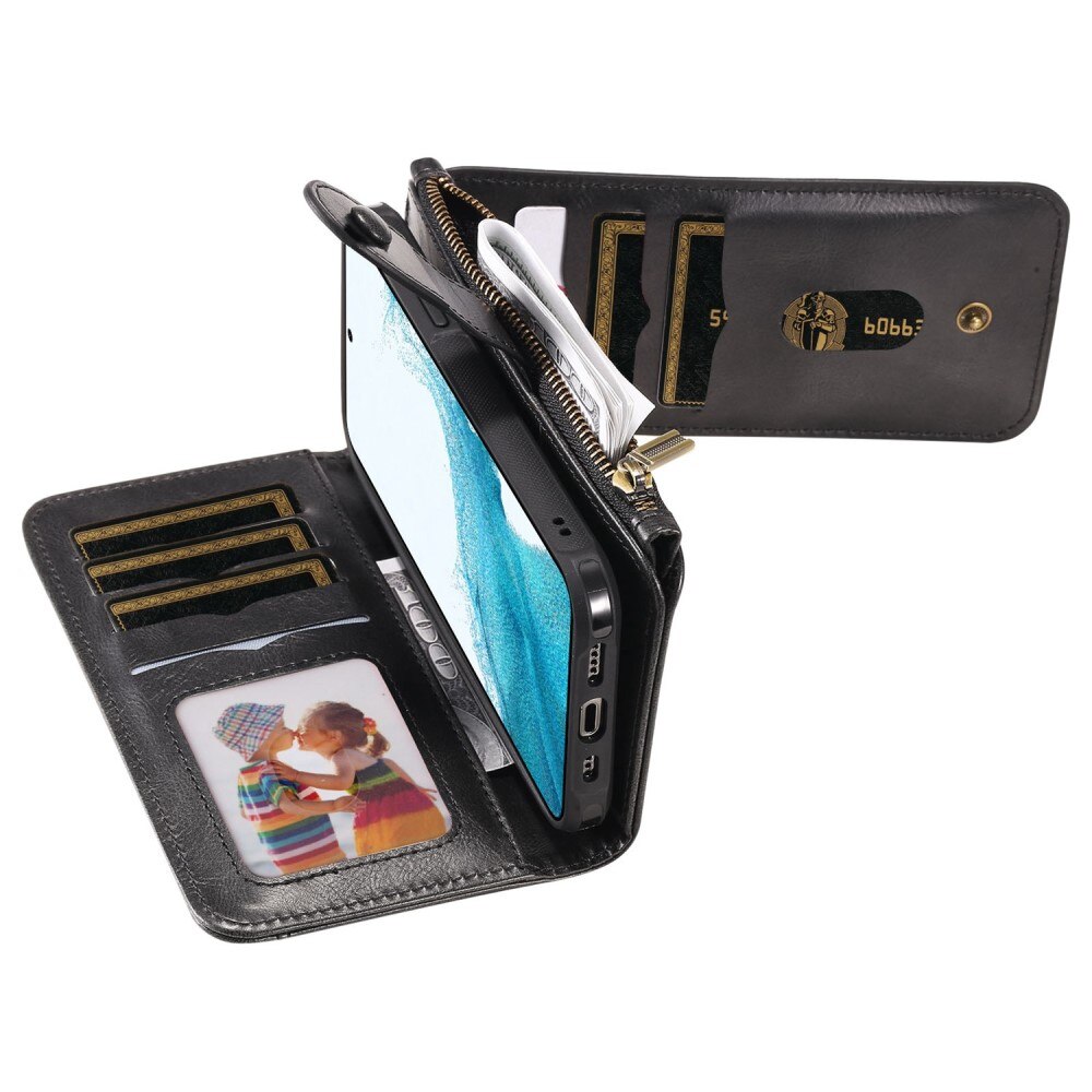 Magnet Leather Multi Wallet Samsung Galaxy S22 Noir