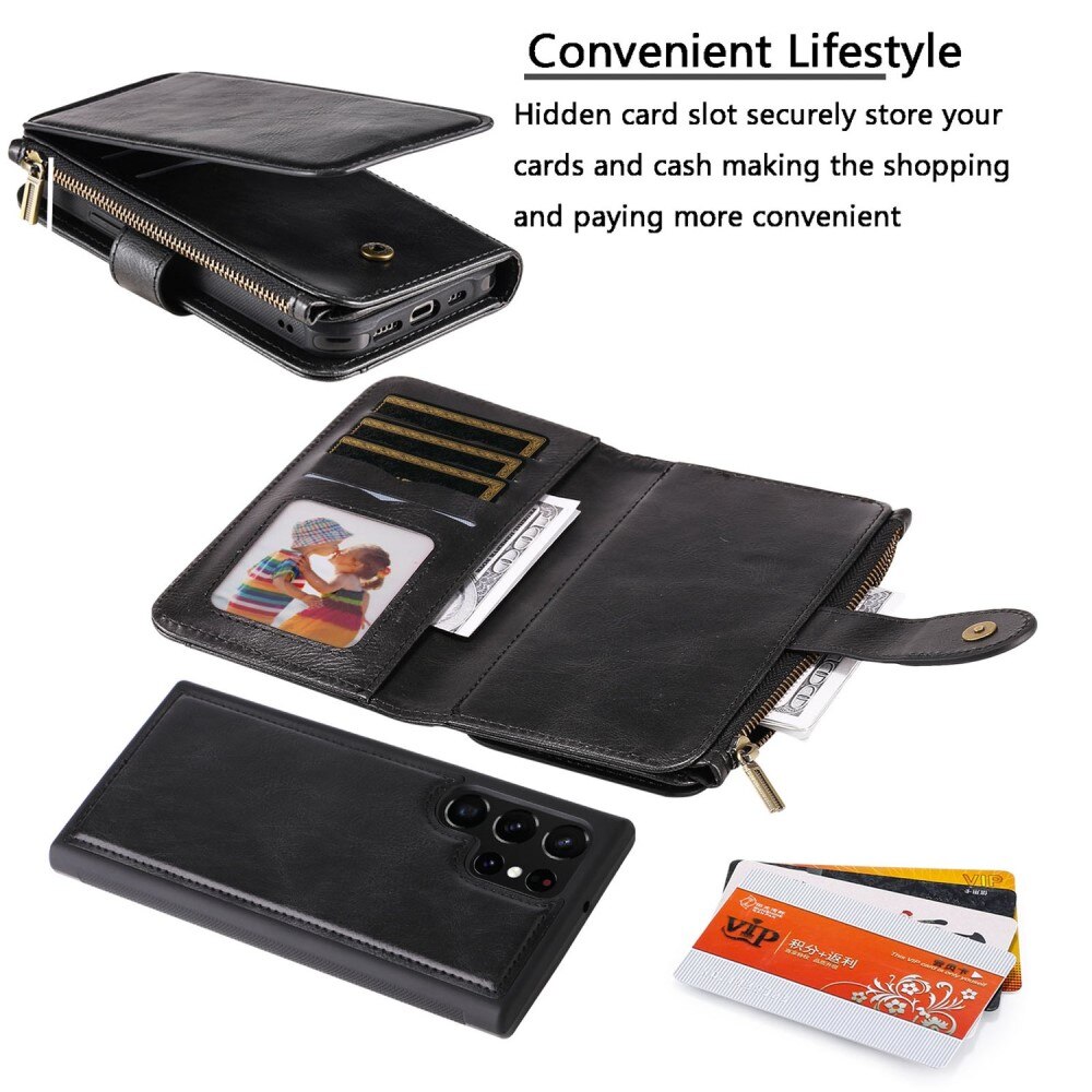 Magnet Leather Multi Wallet Samsung Galaxy S22 Ultra Noir